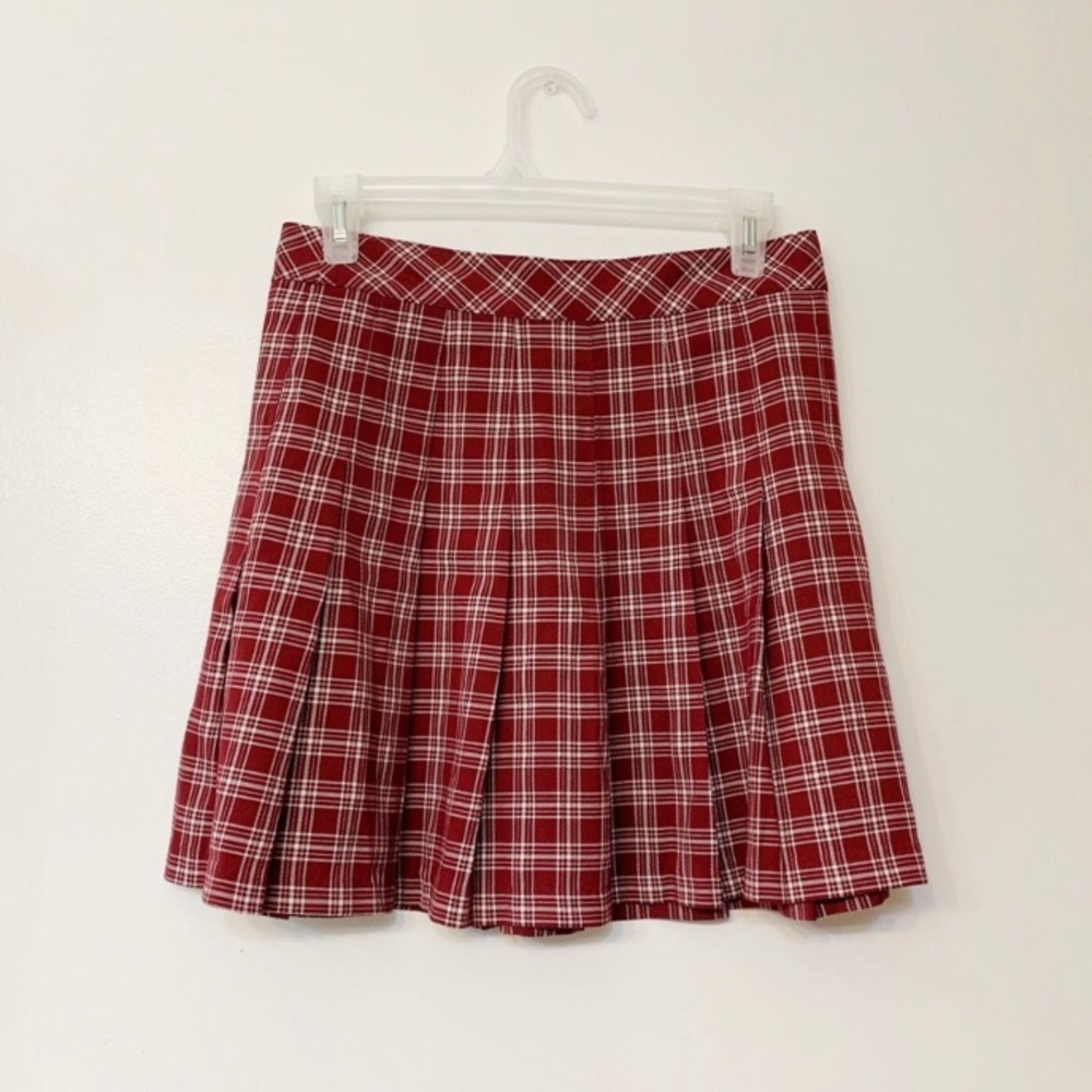 Red tennis plaid skirt
